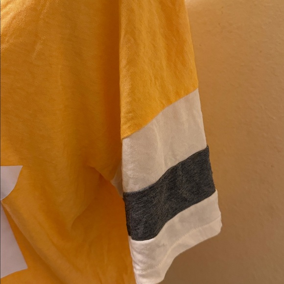 NEW WITH TAGS PINK Victoria's Secret Yellow V-Neck Tee with Stripes - Picture 4 of 5